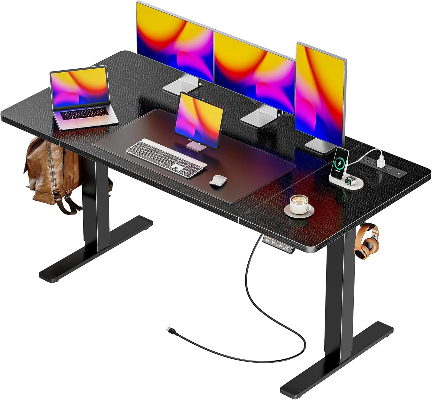 Discount 55 x 28 Large Electric Standing Desk, Height Adjustable Computer Desk, 27.6 Deep Desktop - Image 19