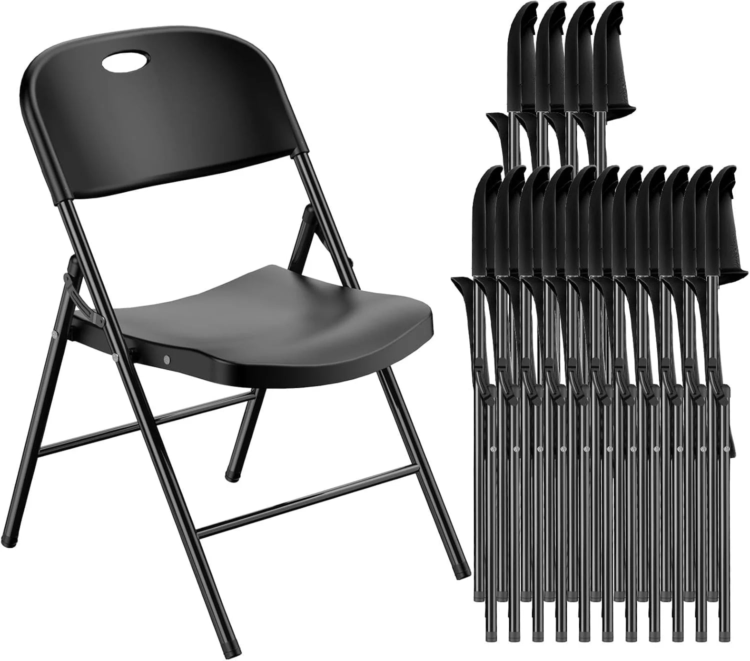 Lumi Discount 350 Weight Limit Heavy Duty Plastic Folding Chair with Reinfoced Steel Frame for Indoor and Outdoor, Wedding - Image 2