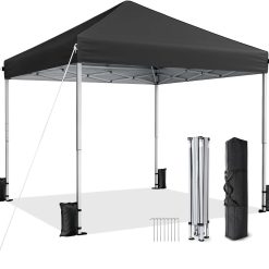 Discount Vinabilia 10x10 Pop Up Canopy Tent with One-Push Center Lock,White