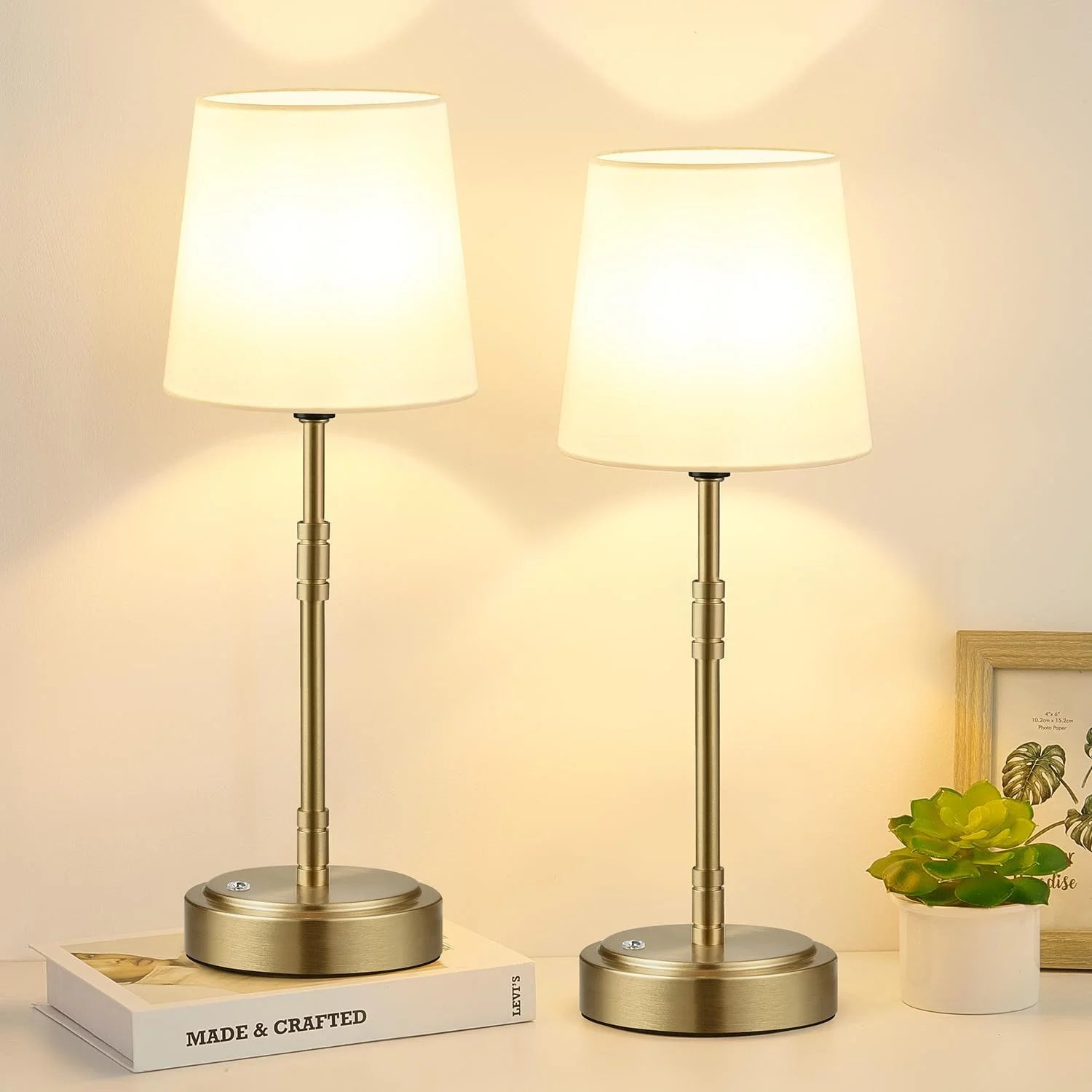 Discount Cordless Table Lamps Set of 2 ¨C Battery Operated Lamp with 7500mAh Rechargeable Battery, Dimmable, Bulb Included - Image 9