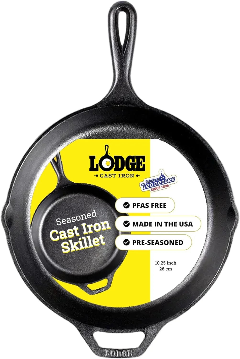 Lumi Discount Seasoned Cast Iron Skillet Set 8, 10.25 & 12 Inches - Image 6