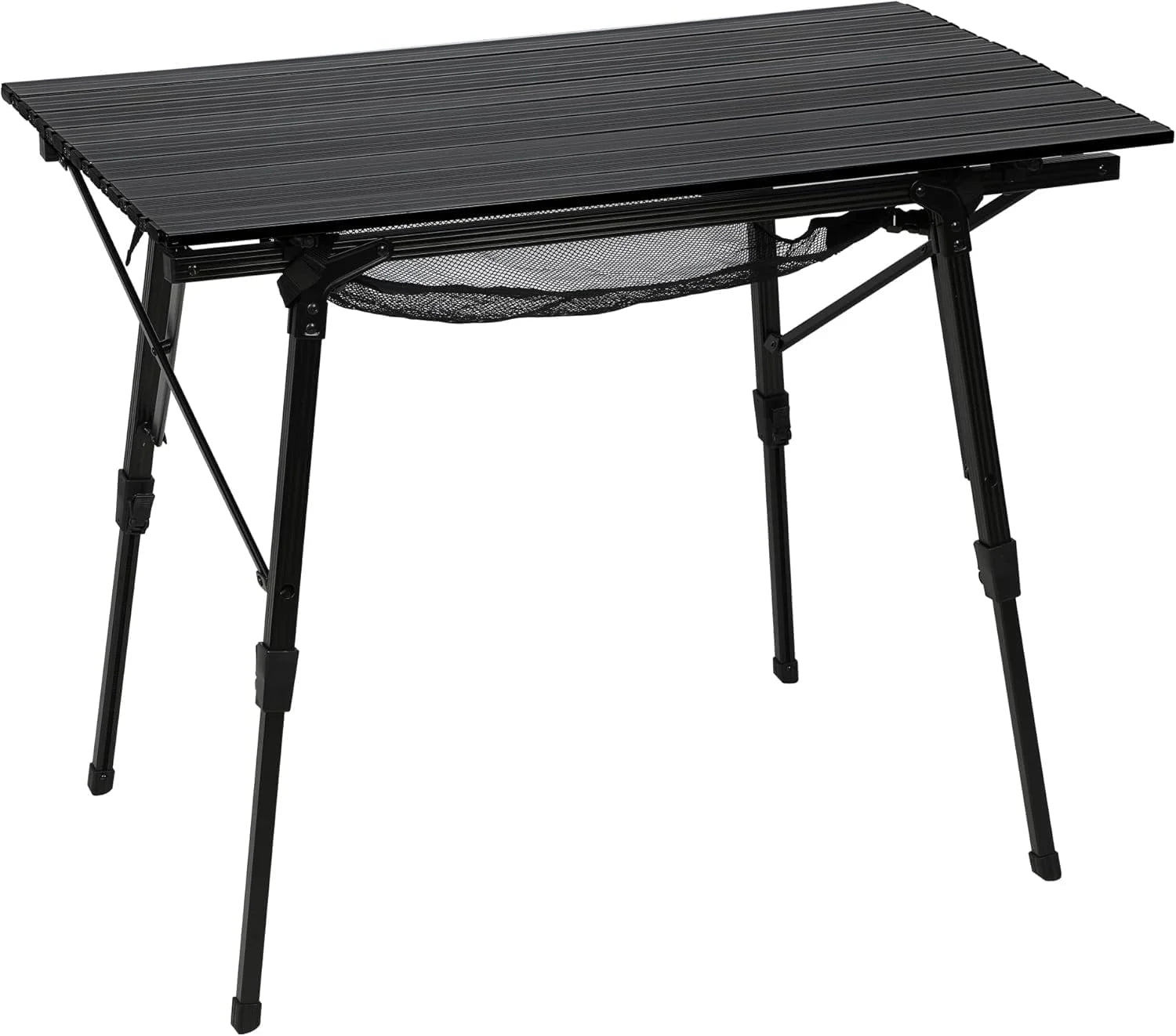 Lumi Discount Outdoor Folding Portable Picnic Camping Table with Adjustable Height Aluminum Roll Up Table Top Mesh Layer - Image 4