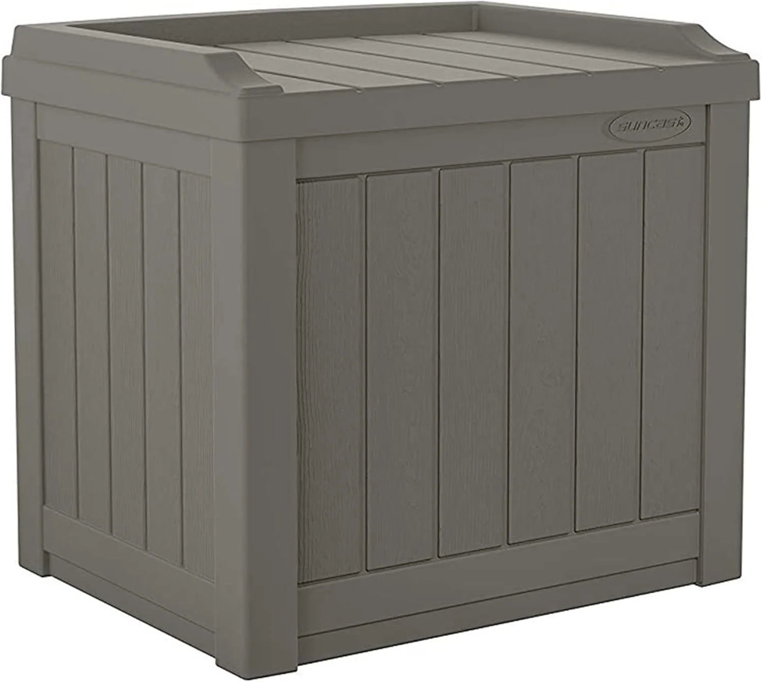 Lumi Discount Outdoor Storage Box " 22 Gallon Stone Gray Resin Outdoor Deck Box with Seat