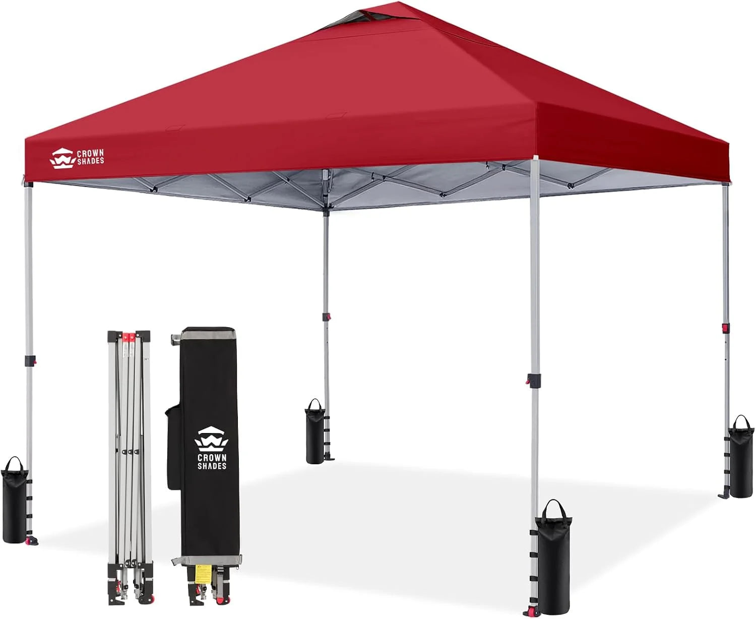 Discount CROWN SHADES 10×10 Pop Up Canopy, Patented CenterLok One Push Tent Canopy, 8 Stakes, 4 Ropes (10×10 - Image 33