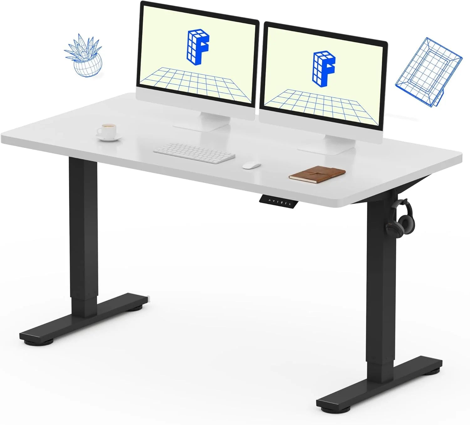 Lumi Discount FLEXISPOT EN1 One-Piece Standing Desk, Electric Adjustable with 4 Memory Presets, 176 LBS Capacity, 48x24 Black - Image 5
