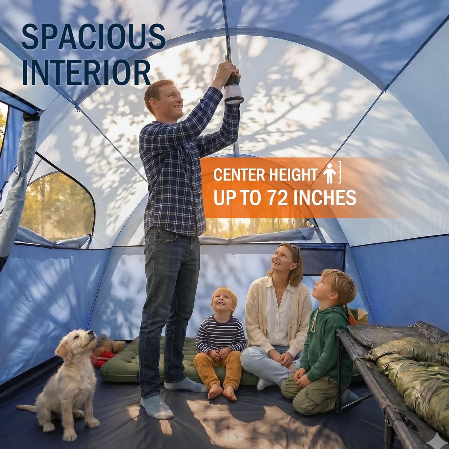 Lumi Discount Camping Tent for 8 Person, PU3000MM Waterproof Family Tent with Rainfly, Large Roomy 3 Room Camping Tents - Image 5