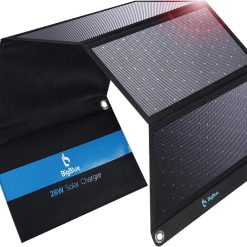 Discount 28W Solar Panel Charger with Dual USB-C and USB-A, Portable Solar Phone Charger for Camping
