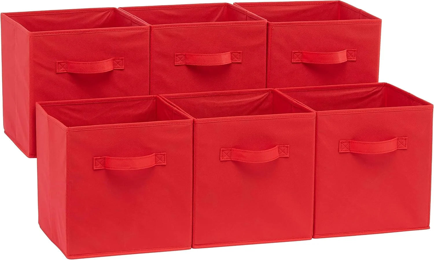 Lumi Discount Fabric Storage Bins with Handles, Cube Organizer, 13x13x13, White - Image 2
