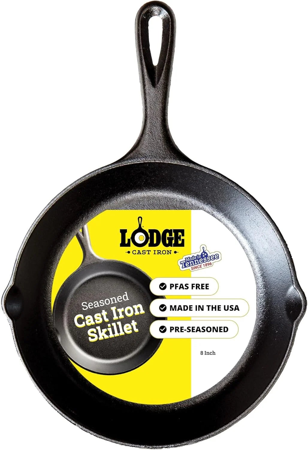 Lumi Discount Seasoned Cast Iron Skillet Set 8, 10.25 & 12 Inches - Image 5