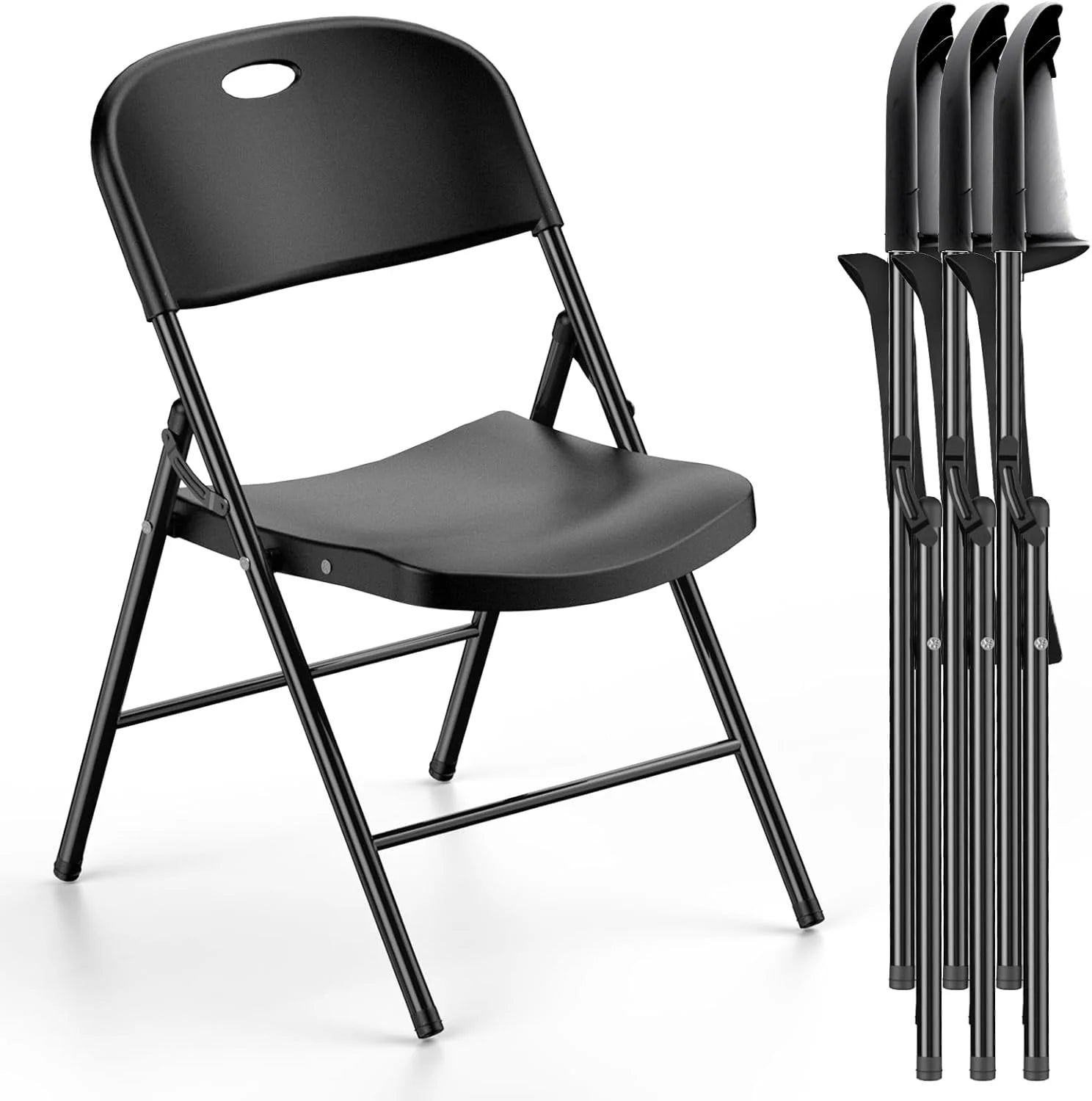 Lumi Discount 350 Weight Limit Heavy Duty Plastic Folding Chair with Reinfoced Steel Frame for Indoor and Outdoor, Wedding - Image 9