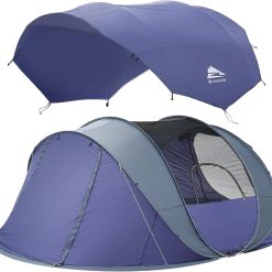 Discount 4/6 Person Easy Pop Up Tent, Camping Tent with Skylight and Rainfly, Waterproof