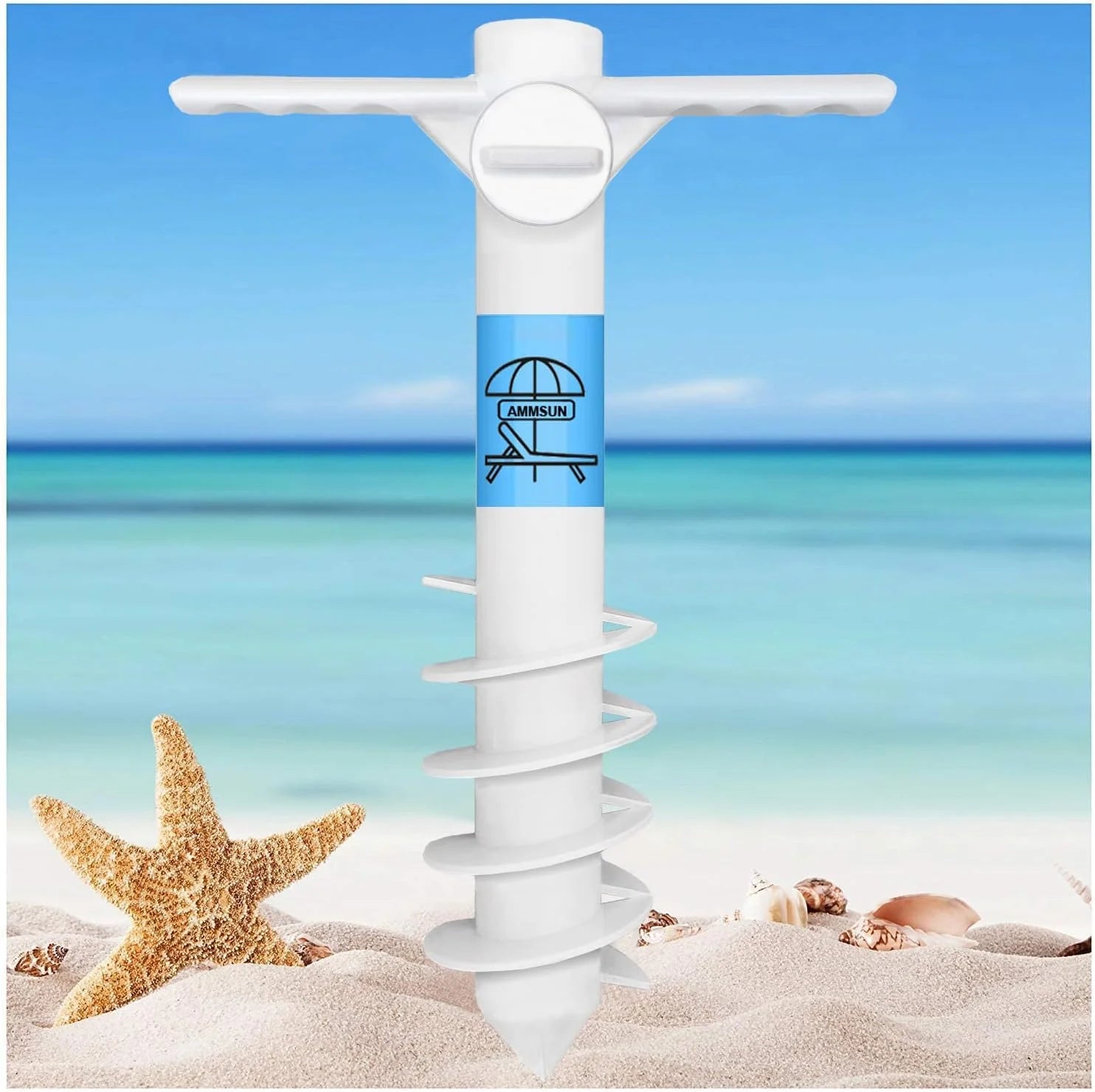 Discount AMMSUN Beach Umbrella Sand Anchor Heavy Duty Outdoor Umbrellas Auger Base - Image 2