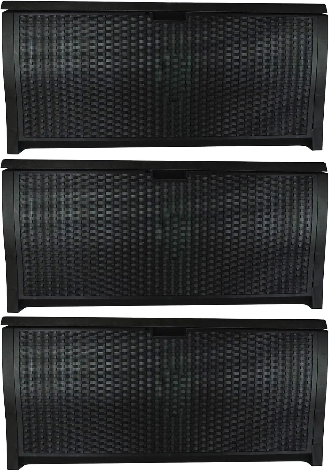 Discount 99 Gallon Wicker Horizontal Outdoor Deck Box with Hinged Lid, Water-Resistant Storage Solution for Patio - Image 4