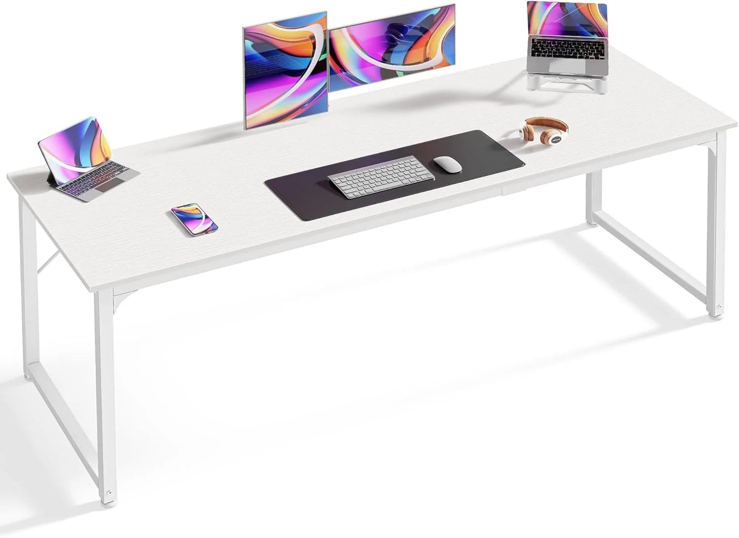 Lumi Discount Computer Desk, 55 Inch Home Office Desk - Image 4