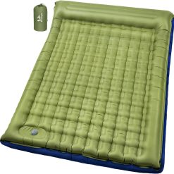 Lumi Discount Pretyw Double Sleeping Pad for Camping, 5.5 Ultra-Thick Camping Mattress with Pillow, Built-in Foot Pump