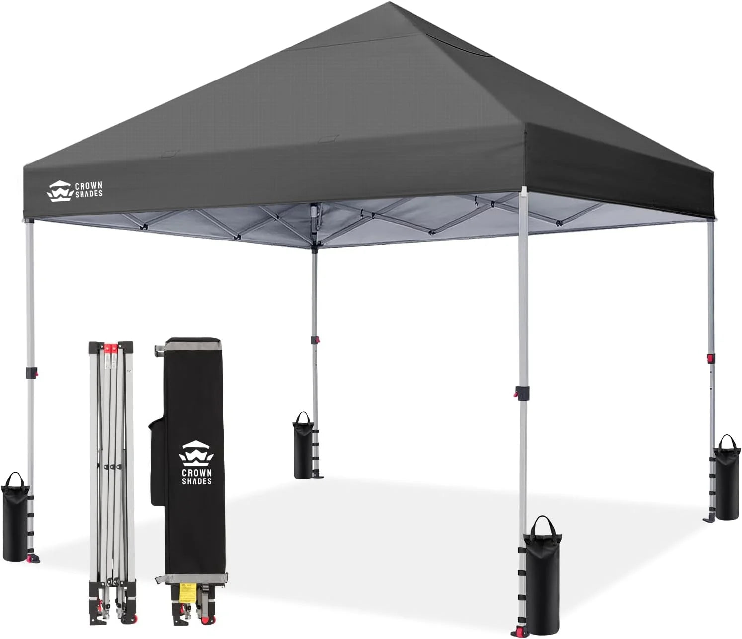 Discount CROWN SHADES 10×10 Pop Up Canopy, Patented CenterLok One Push Tent Canopy, 8 Stakes, 4 Ropes (10×10 - Image 15