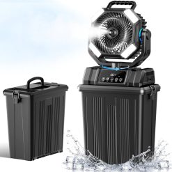 Discount 40000mAh Misting Fans for Outside, 15L Portable Outdoor Cooling Fan with Auto Oscillation, LED Light
