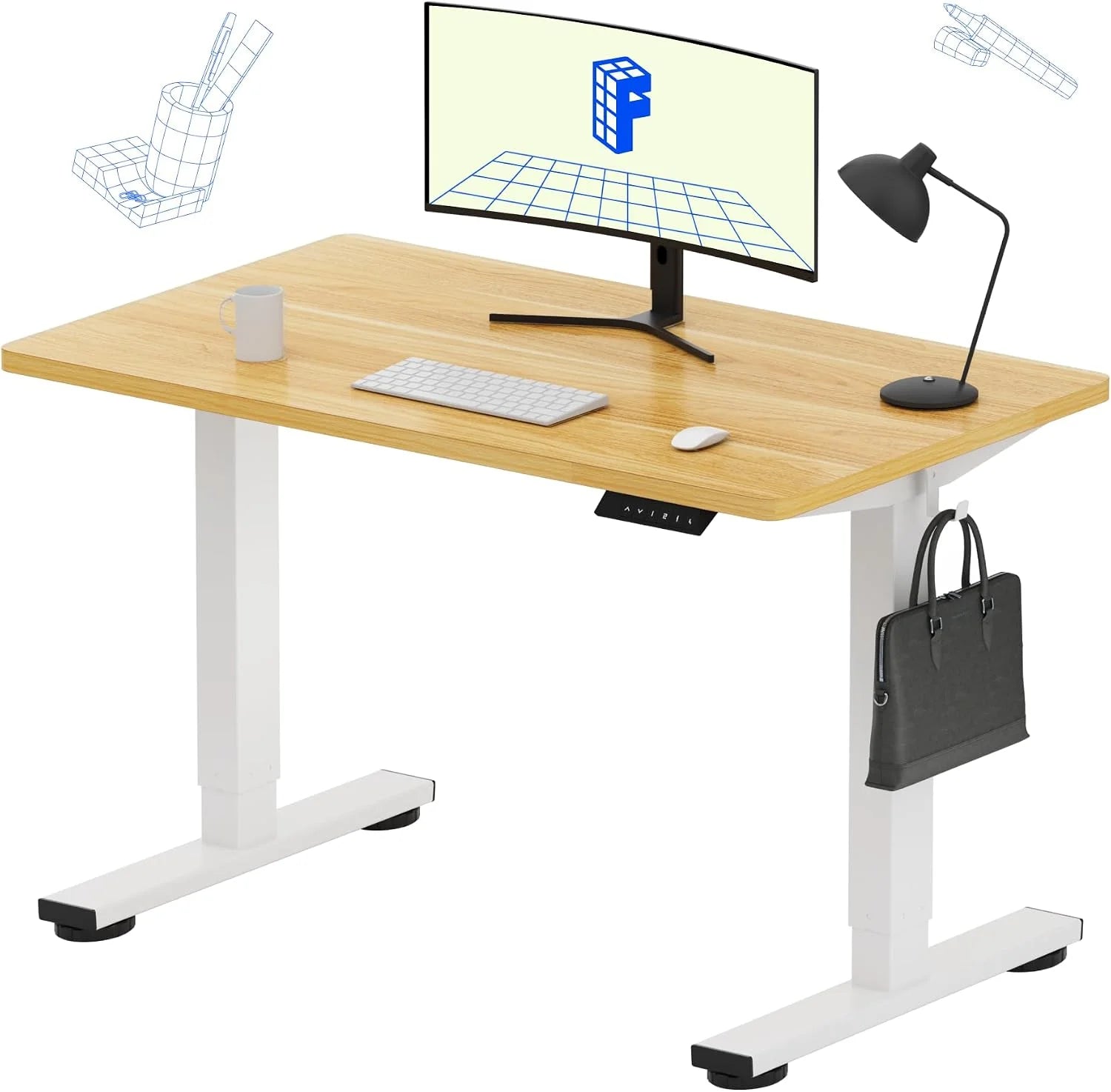 Lumi Discount FLEXISPOT EN1 One-Piece Standing Desk, Electric Adjustable with 4 Memory Presets, 176 LBS Capacity, 48x24 Black - Image 37
