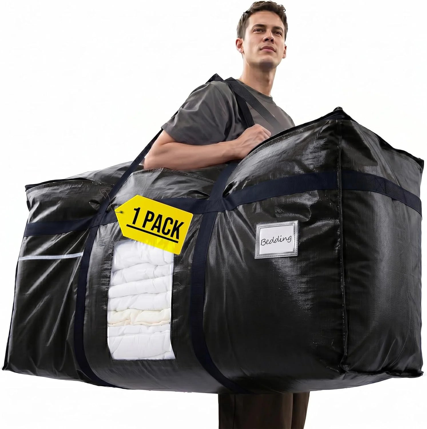 Discount TAILI 2 Pack 69 Gallon Extra Large Storage Bags with Visible Window,Blue - Image 2