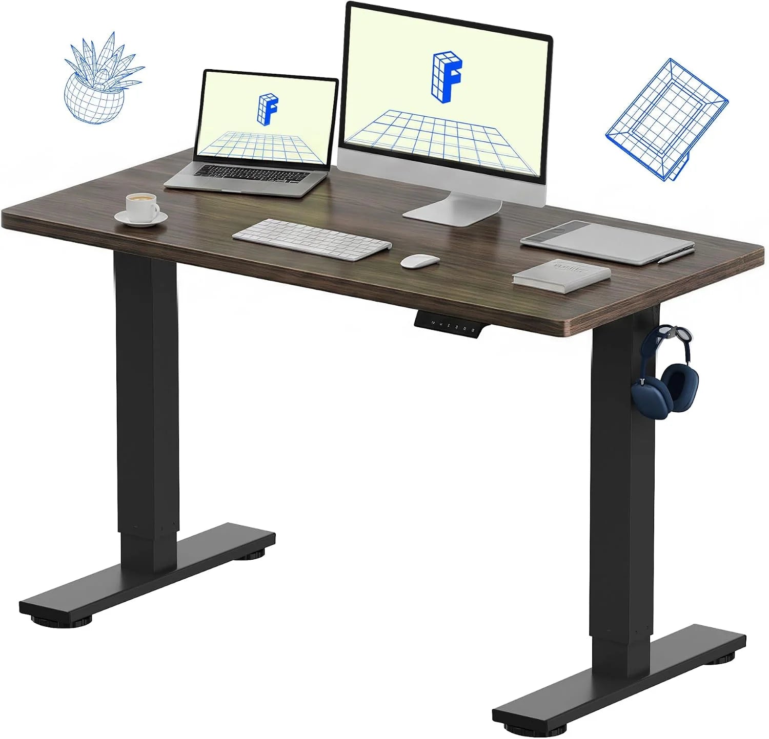 Lumi Discount FLEXISPOT EN1 One-Piece Standing Desk, Electric Adjustable with 4 Memory Presets, 176 LBS Capacity, 48x24 Black - Image 29