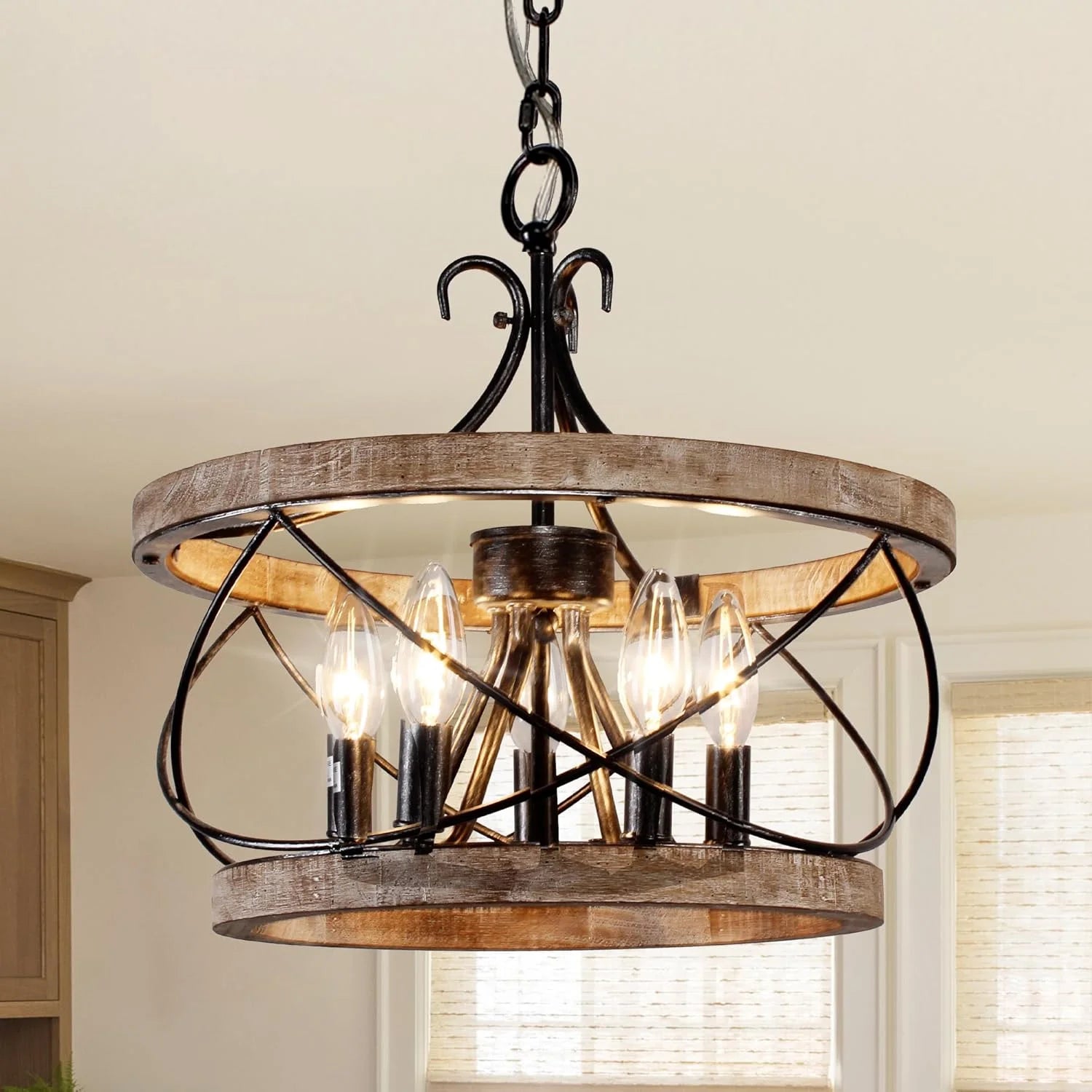 Discount Wood Chandelier Light Fixture - Image 3