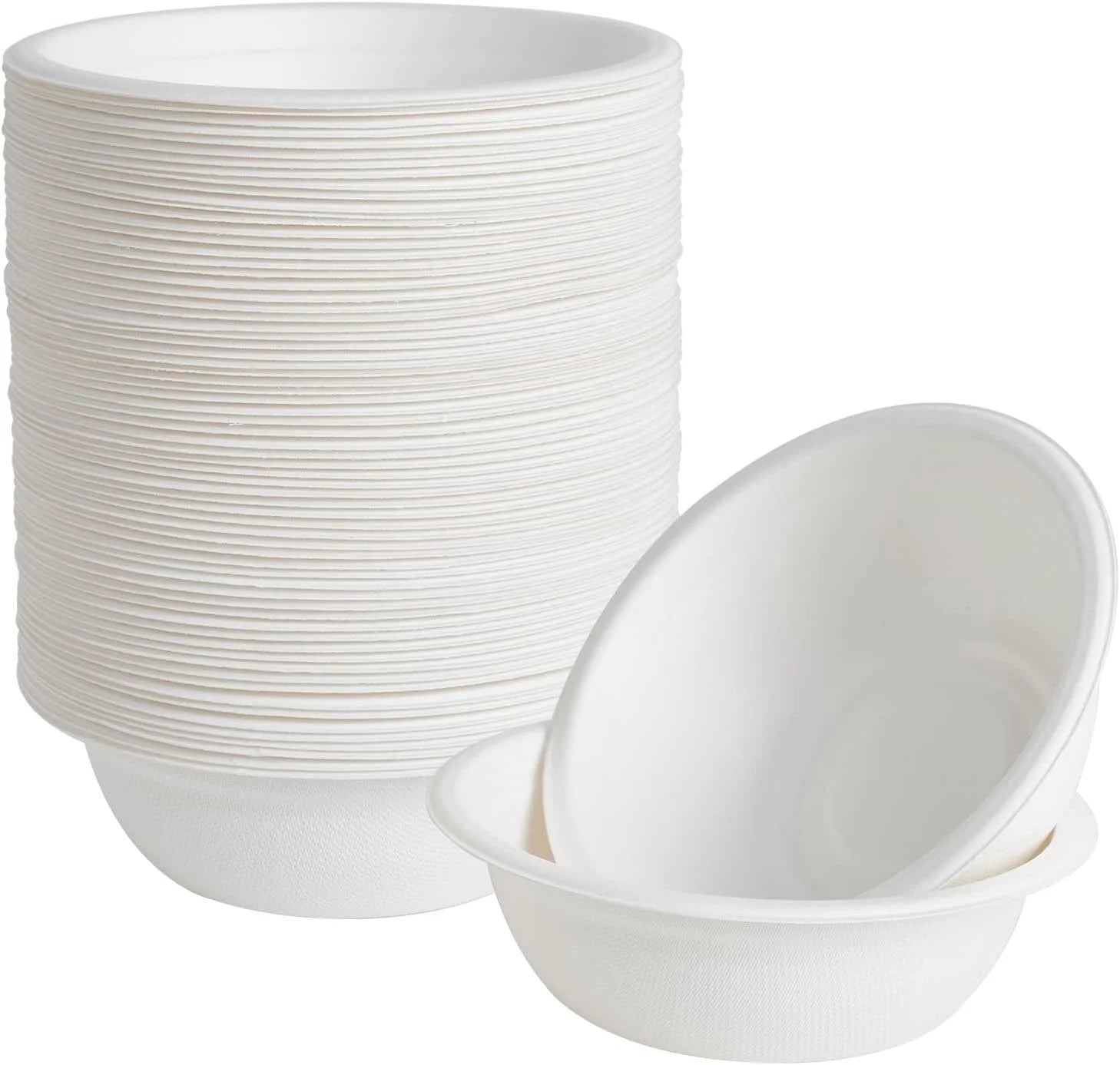 Discount 150 Pack 12 oz Compostable Paper Bowls Disposable, White - Image 4