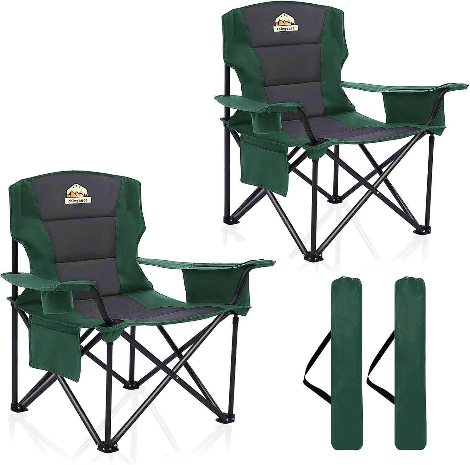 Discount Oversized Heavy Duty Camping Chairs 2 Pack, 450 LBS Support Extra Wide Folding Portable Outdoor Chair - Image 8