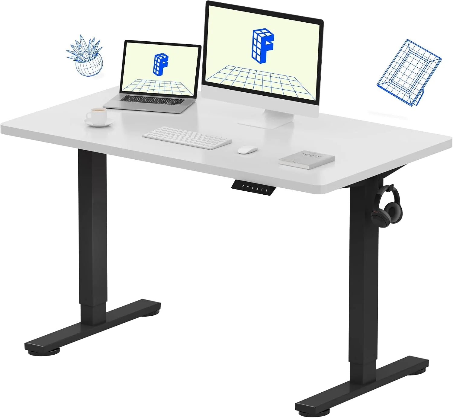 Lumi Discount FLEXISPOT EN1 One-Piece Standing Desk, Electric Adjustable with 4 Memory Presets, 176 LBS Capacity, 48x24 Black - Image 26