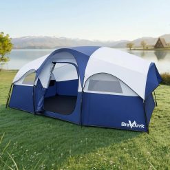 Lumi Discount Camping Tent for 8 Person, PU3000MM Waterproof Family Tent with Rainfly, Large Roomy 3 Room Camping Tents