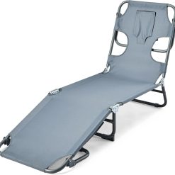 Alternative view of Lumi Discount Outdoor Lounge Tanning Chair, Foldable Chaise with Multi-Angle Backrest, Portable with Carry Strap, 1-Pack