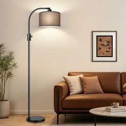 Alternative view of Discount Nintiue Upgraded Modern Arc Dimmable Tall Standing Floor Lamp with Linen Shade, Bulb Included