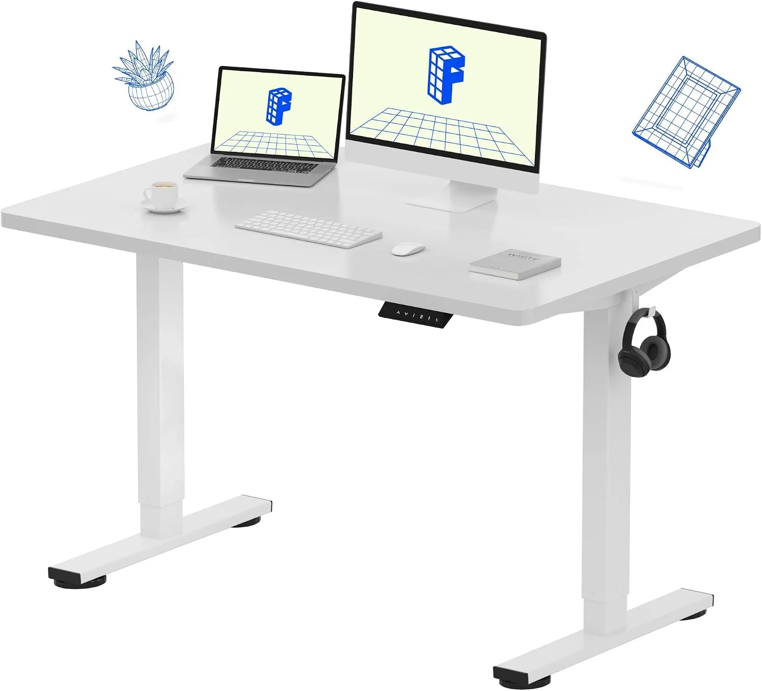 Lumi Discount FLEXISPOT EN1 One-Piece Standing Desk, Electric Adjustable with 4 Memory Presets, 176 LBS Capacity, 48x24 Black - Image 19