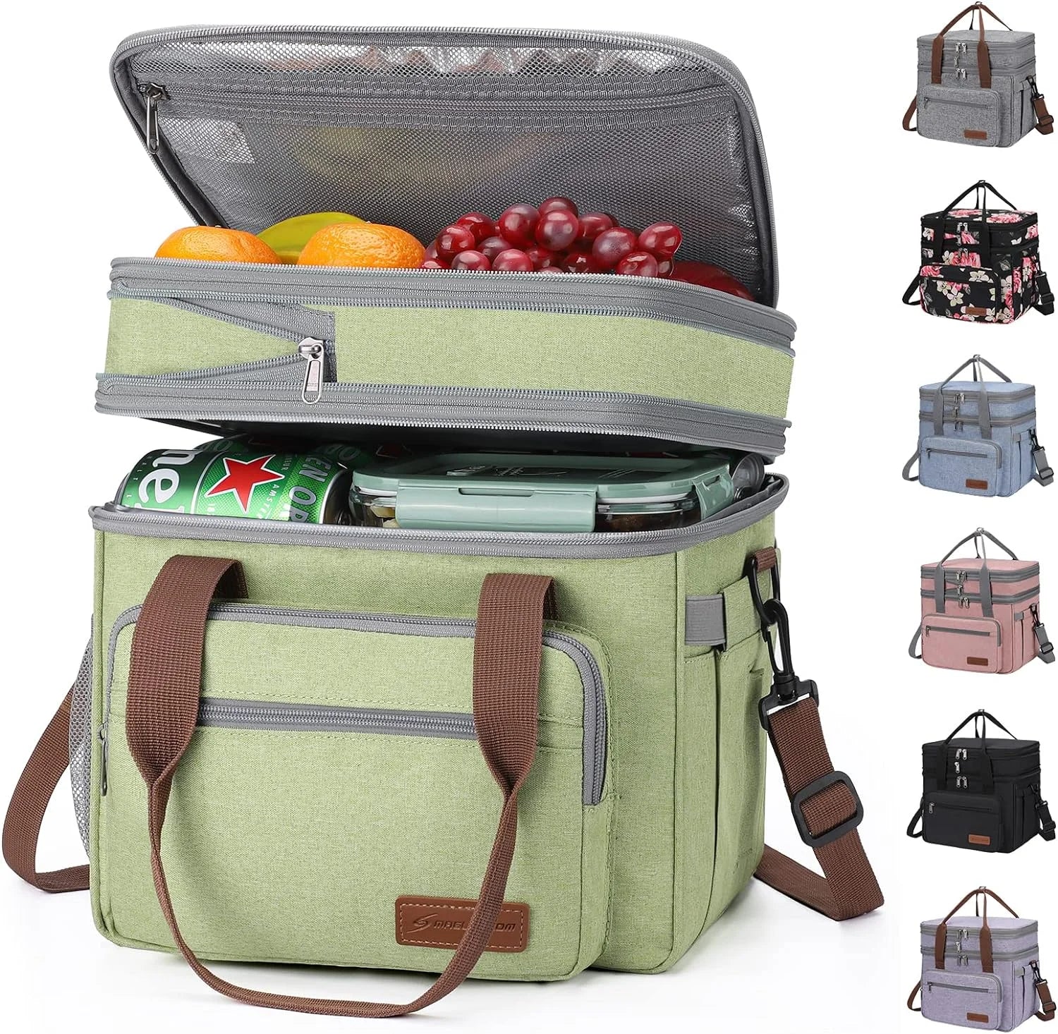 Discount 23L Insulated Lunch Box, Expandable Double Deck Cooler Bag - Image 2
