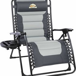 Alternative view of Lumi Discount Oversized Padded Zero Gravity Lounge Chair, Foldable Patio Anti Gravity Reclining Chairs Folding Lawn Recliner