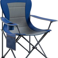 Lumi Discount EVER ADVANCED Folding Camping Chair with High Back Padded 2 Pack Oversized Portable Lawn Chairs Lightweight Sturdy Steel