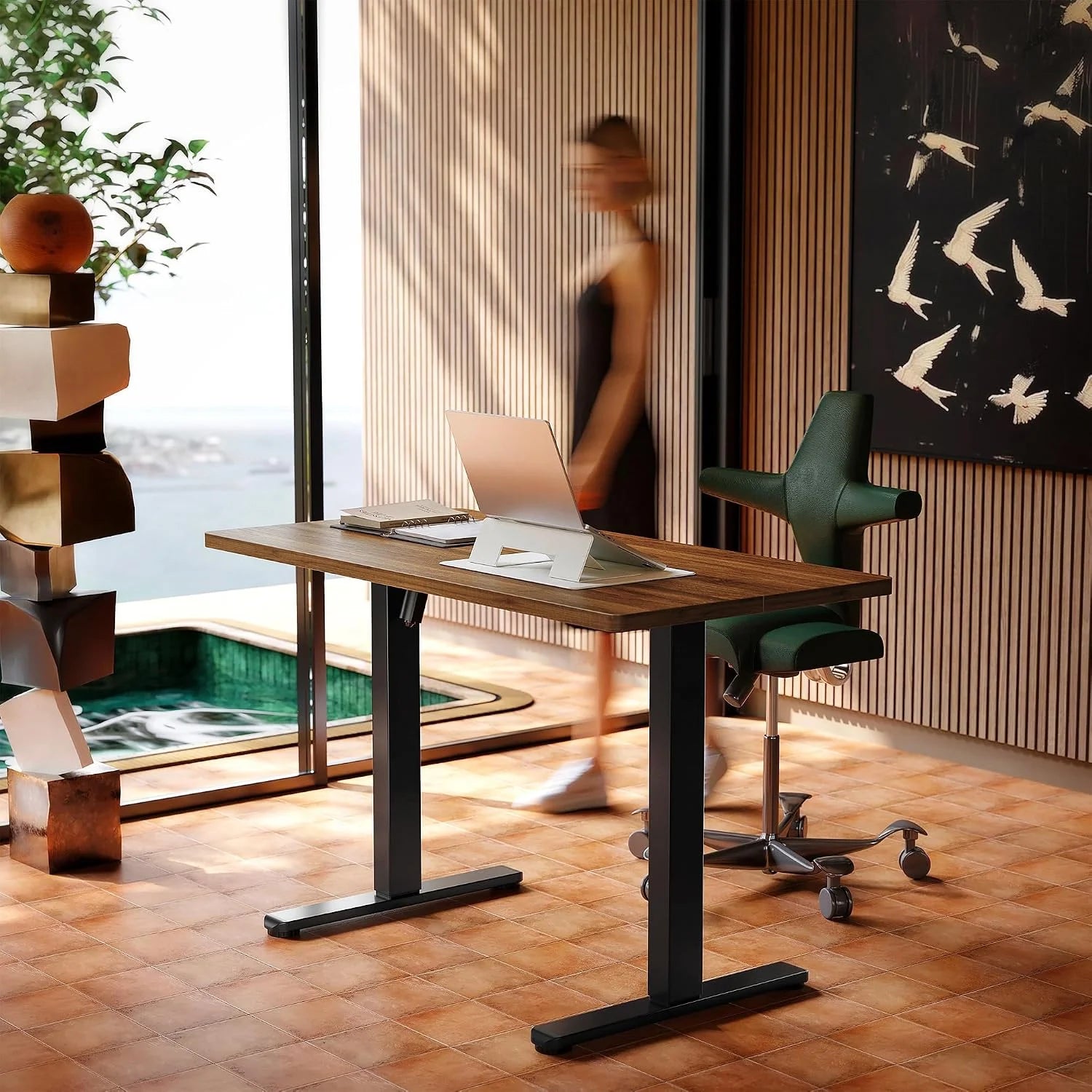 Lumi Discount HUANUO 32 Small Electric Standing Desk Adjustable Height, 4 Memory Height Settings - Image 4