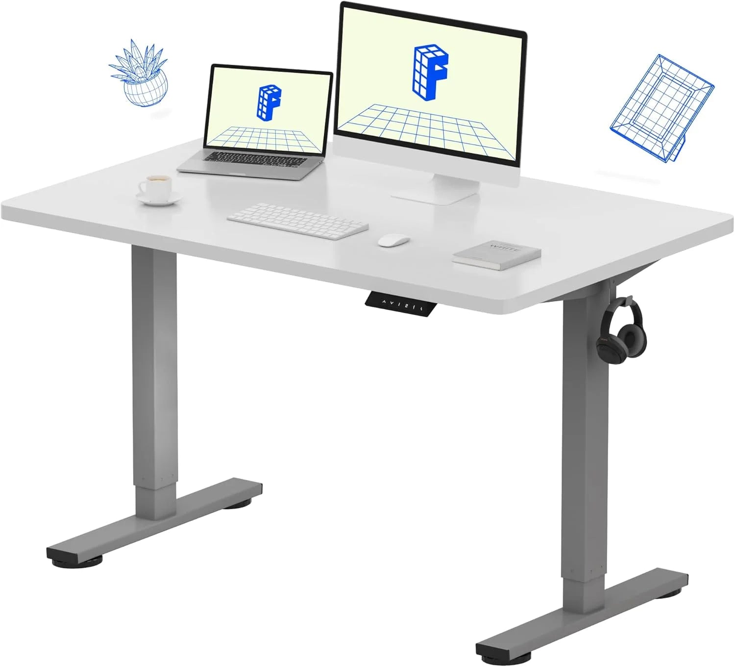 Lumi Discount FLEXISPOT EN1 One-Piece Standing Desk, Electric Adjustable with 4 Memory Presets, 176 LBS Capacity, 48x24 Black - Image 43