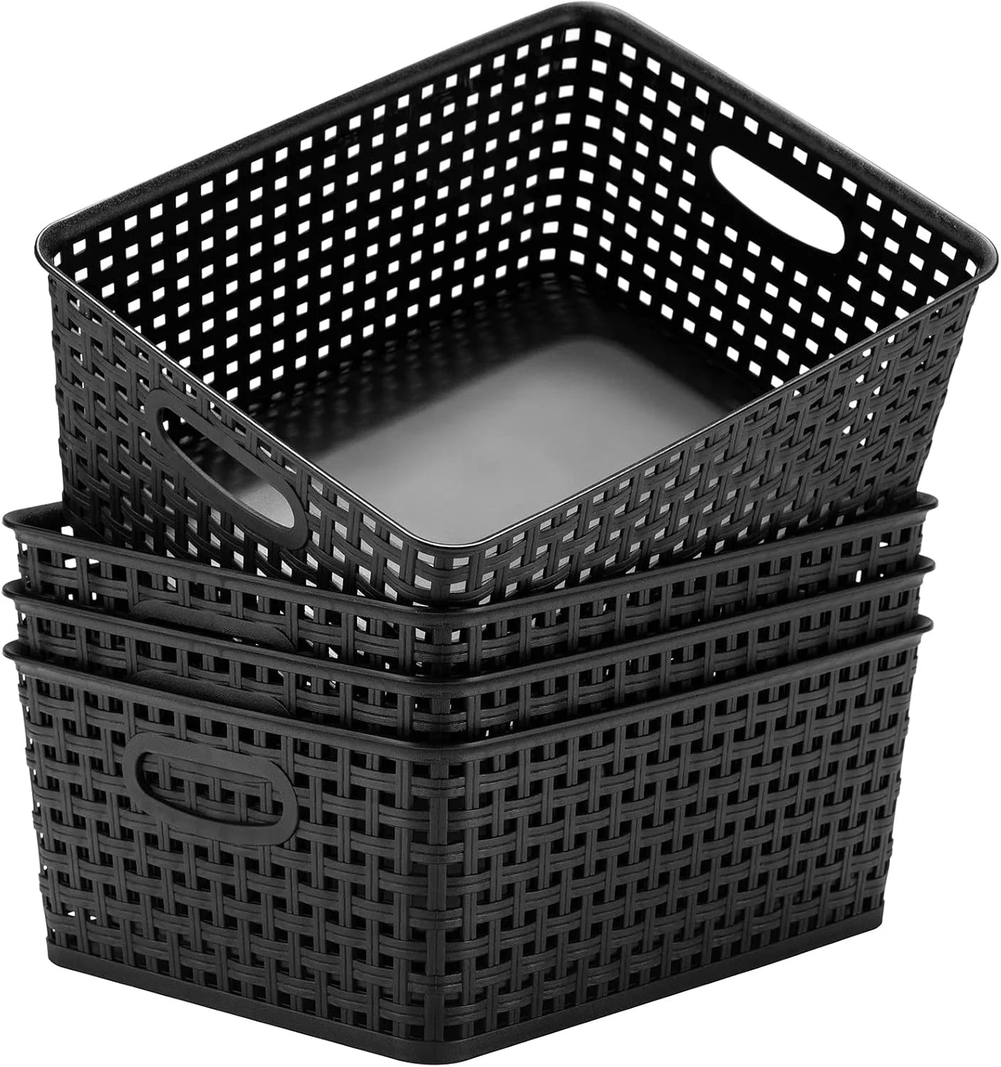 Discount Plastic Storage Baskets for Organizing,11X8.5X4.7,Pack of 4 (Grey) - Image 2