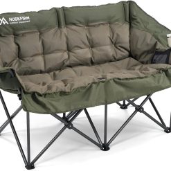 Lumi Discount Camping Chairs Padded Loveseat Chair for 2 Person, Heavy Duty Oversized Camping Couch for Adults Outdoor Lawn