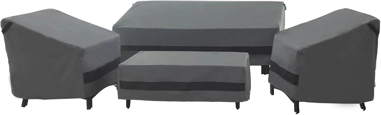 Lumi Discount loriano Patio Furniture Cover Set, 4 Piece Outdoor Furniture Cover Waterproof, 600D Heavy Duty Lawn Patio Set Covers - Image 3
