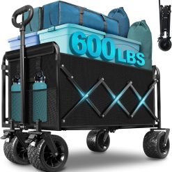 Alternative view of Lumi Discount Collapsible Wagon Cart with Wheels Foldable, 360 Lbs Heavy Duty Folding Utility Wagon