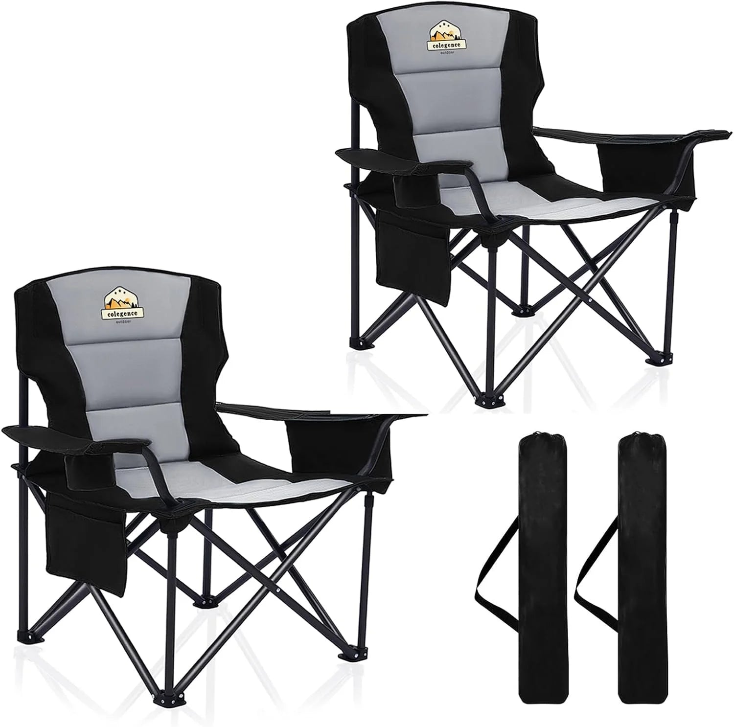 Discount Oversized Heavy Duty Camping Chairs 2 Pack, 450 LBS Support Extra Wide Folding Portable Outdoor Chair - Image 10
