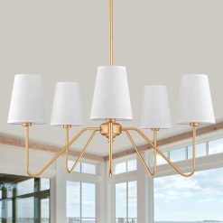 Discount 5-Light Modern Chandeliers, 30 Black Farmhouse Light Fixture
