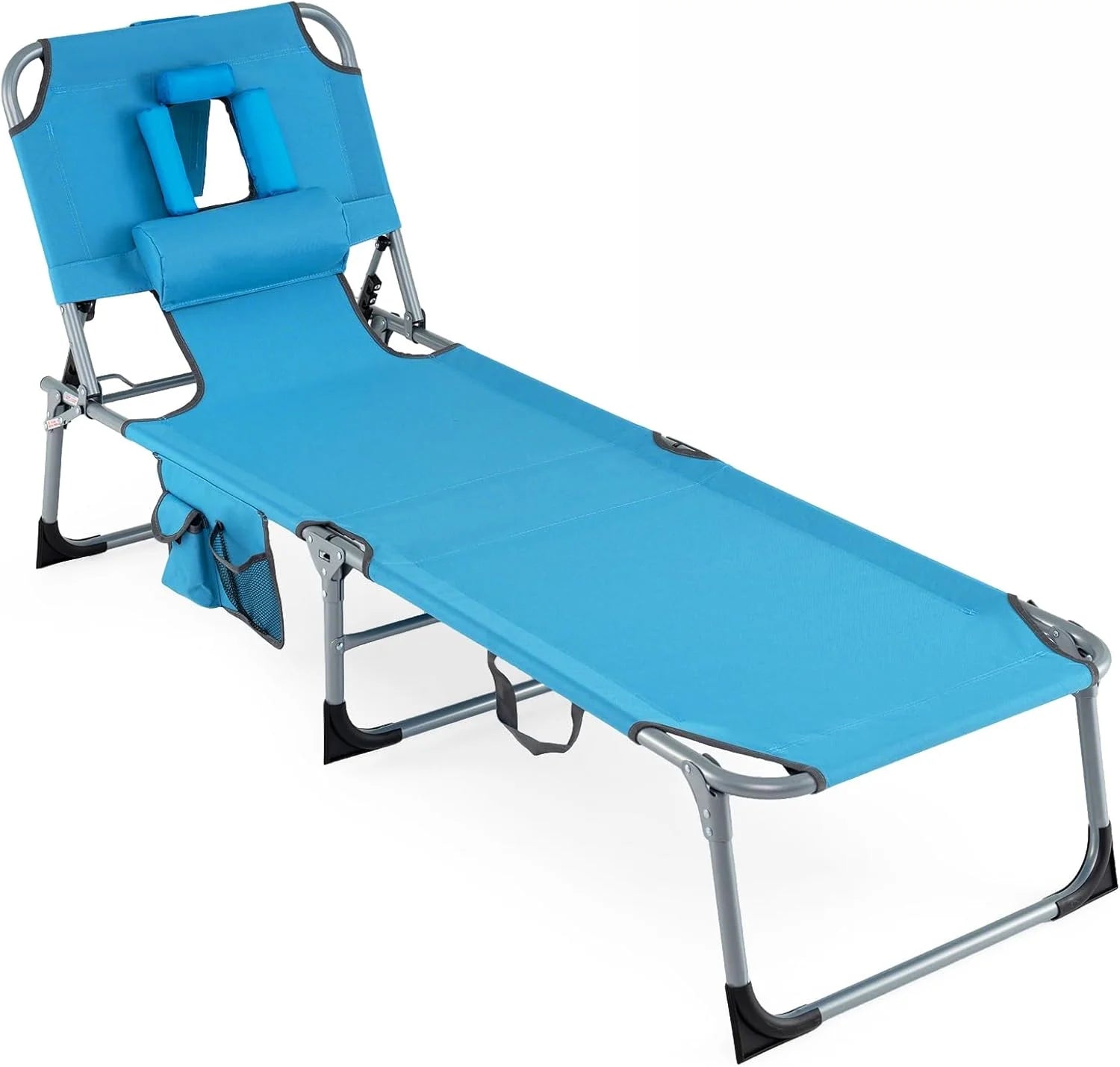 Lumi Discount Tanning Chair with Face Hole, Folding Beach Lounge Chair with 4-Position Adjustable Backrest, Camping (1 - Image 3
