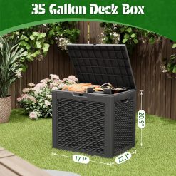Alternative view of Discount 35 Gallon Waterproof Outdoor Deck Box W/Locking Hole
