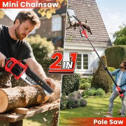Alternative view of Lumi Discount Cordless Pole Saw, 8 Inch Mini Chainsaw, 6.6-Ft Electric Pole Saws