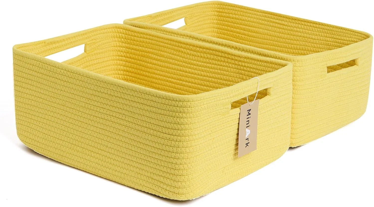 Discount Large Storage Baskets for Shelves, 17 x 13 x 7.5” Closet Organizers Bins for Clothes Blanket Towels, Baby Nursery - Image 3