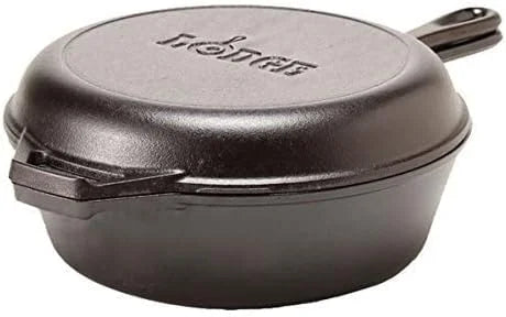 Lumi Discount Cast Iron Combo Cooker, PFAS-Free 2-in-1 3.2 Quart Deep Pot and 10.25 Inch Skillet Set - Image 4