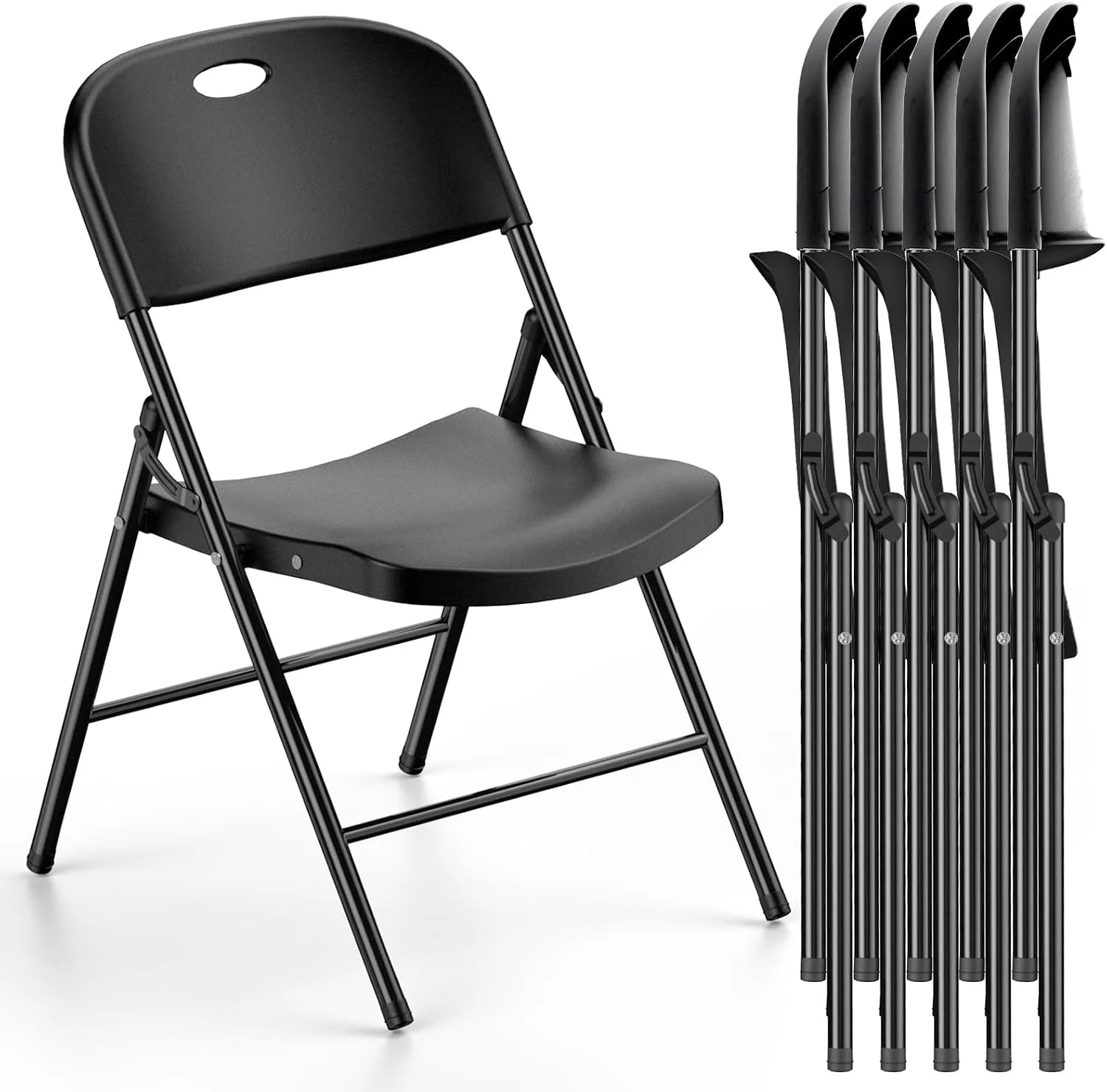 Lumi Discount 350 Weight Limit Heavy Duty Plastic Folding Chair with Reinfoced Steel Frame for Indoor and Outdoor, Wedding - Image 6