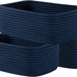 Alternative view of Discount Woven Storage Organizing Basket, 12 x 8 x 4.5 inch, 3 Pack, Shelf baskets for closet organization